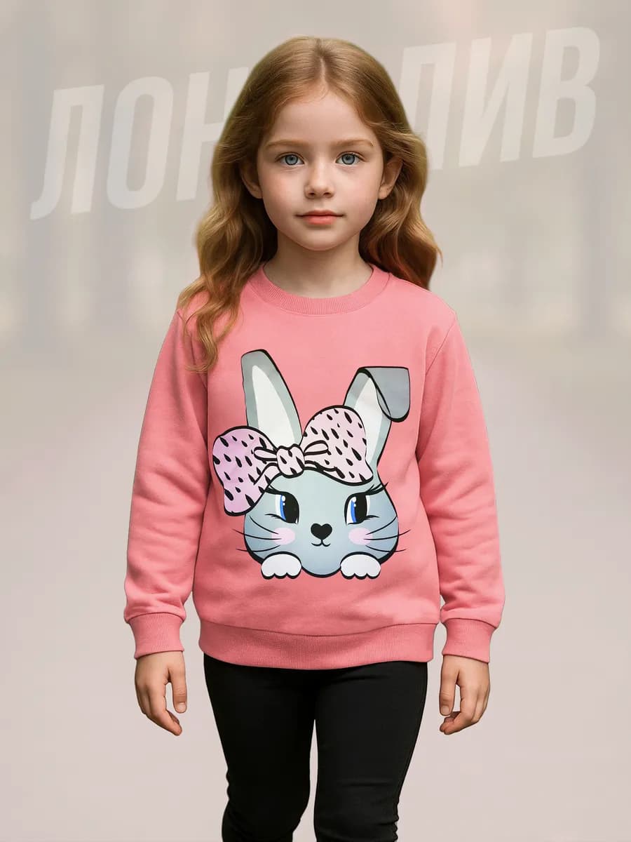 Лонгслив с принтом детский хлопок
