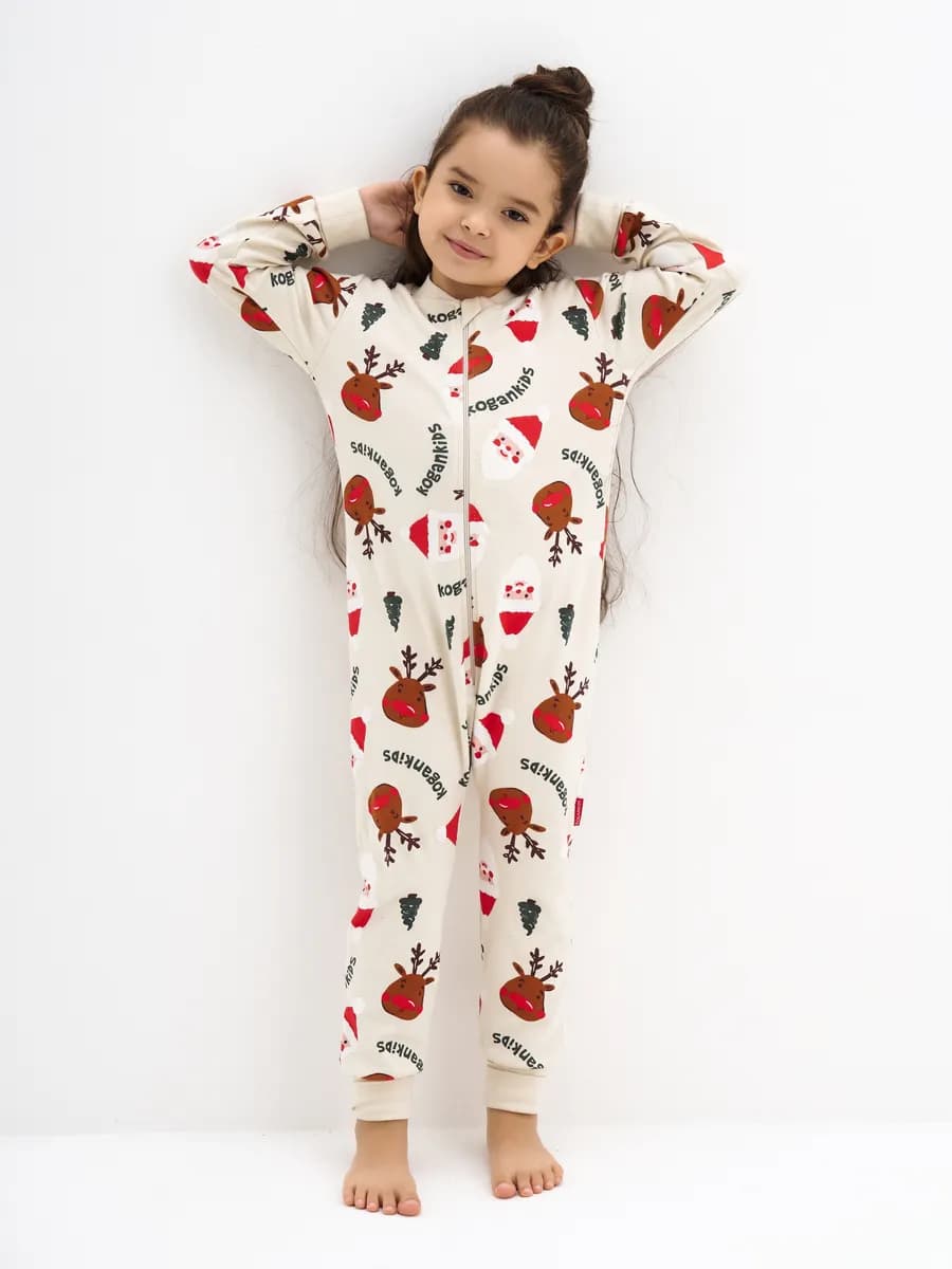 Детская пижама комбинезон новогодняя