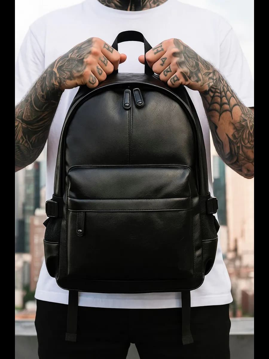 Рюкзак мужской кожаный городской школьный