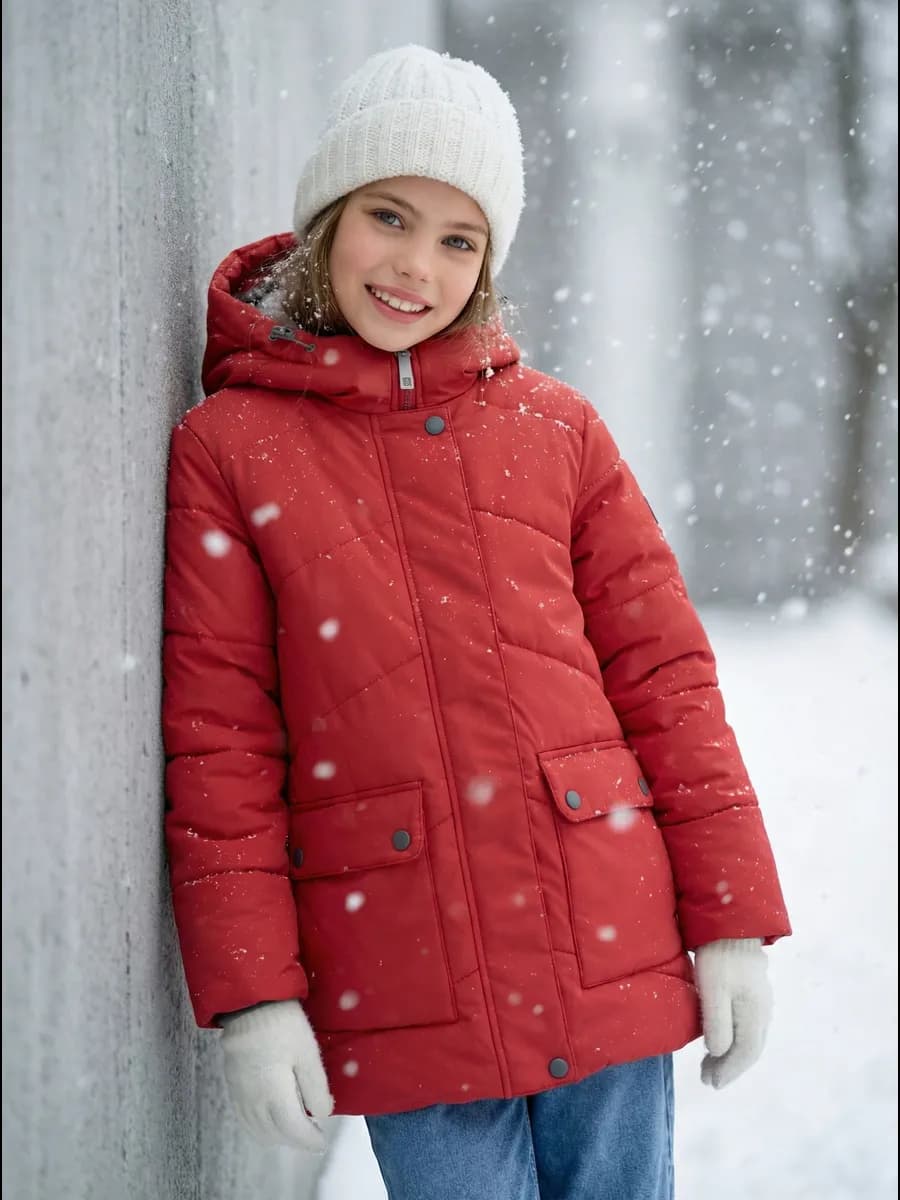 Куртка зимняя для девочки с капюшоном