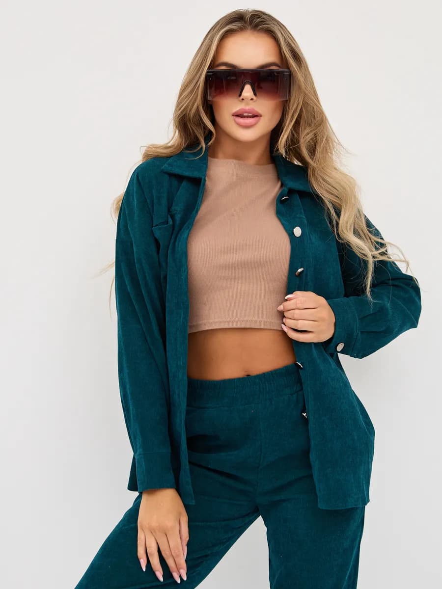 Вельветовый спортивный костюм в рубчик