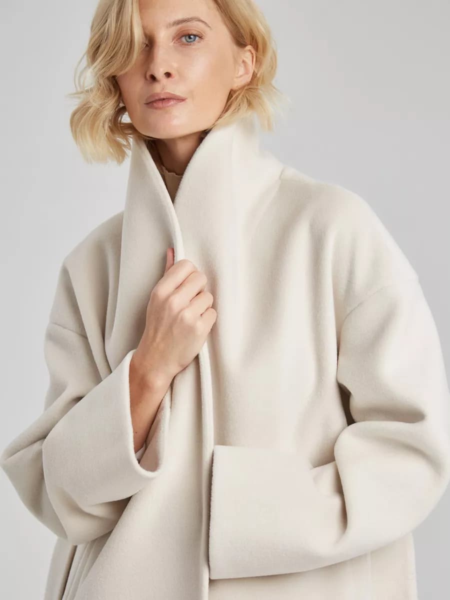 Пальто светлое осеннее длинное кашемир большие размеры