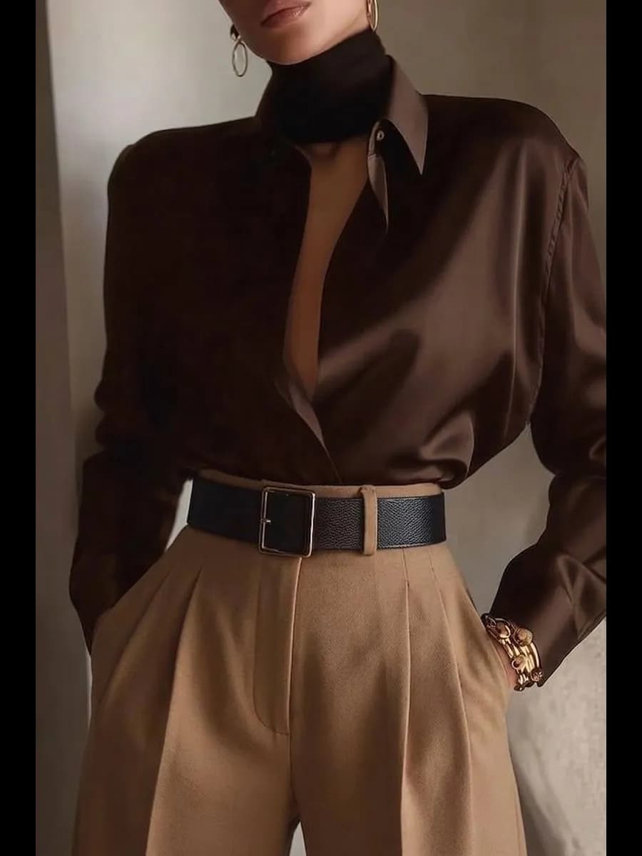 Шелковая рубашка оверсайз