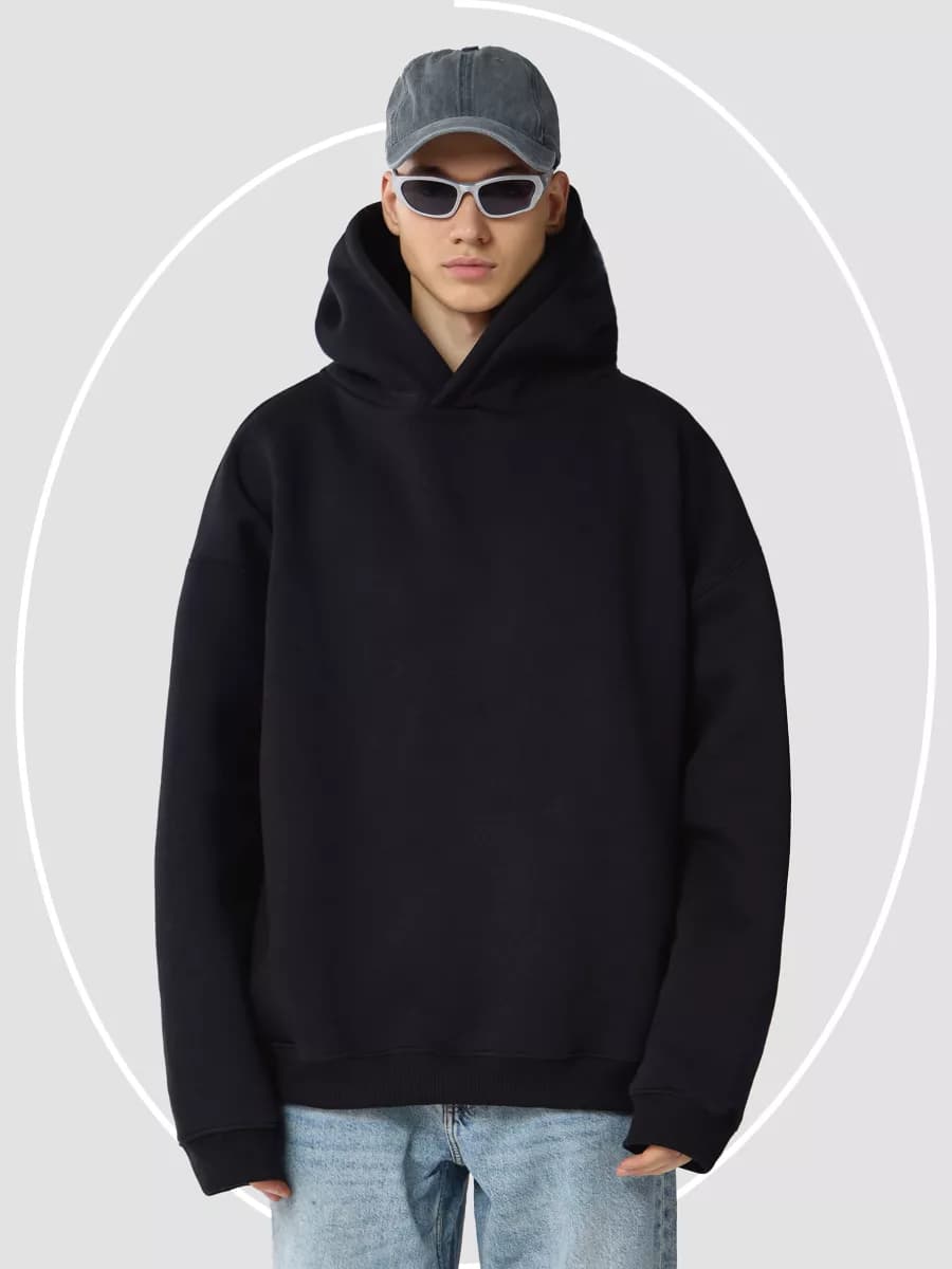 Худи оверсайз с капюшоном с начесом