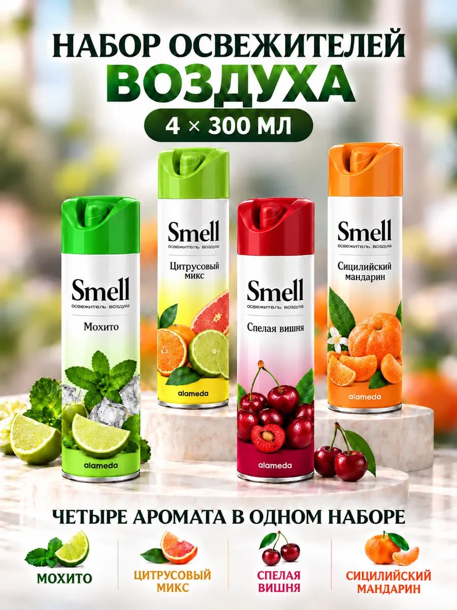 Освежитель воздуха Smell, набор микс 4*300 мл