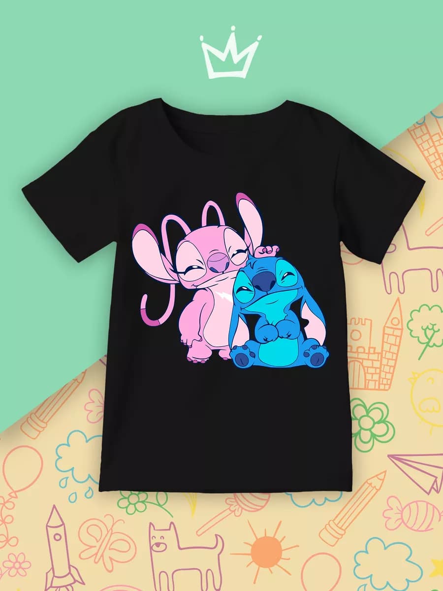 Детская футболка Лило и Стич Энджел мультяшные герои принт