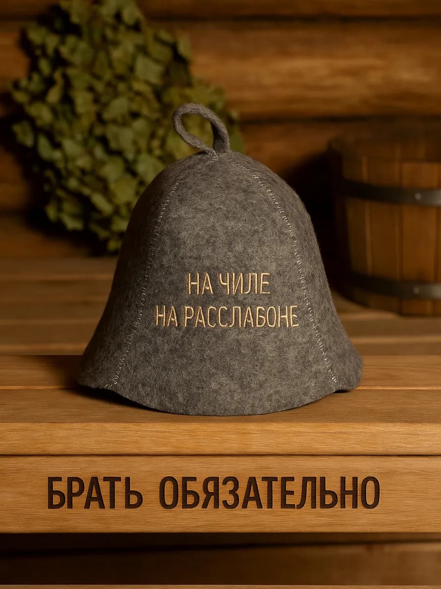Шапка для Бани и Сауны На Чиле На Расслабоне