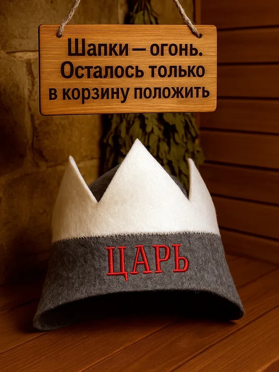 Шапка для Бани и Сауны Царь