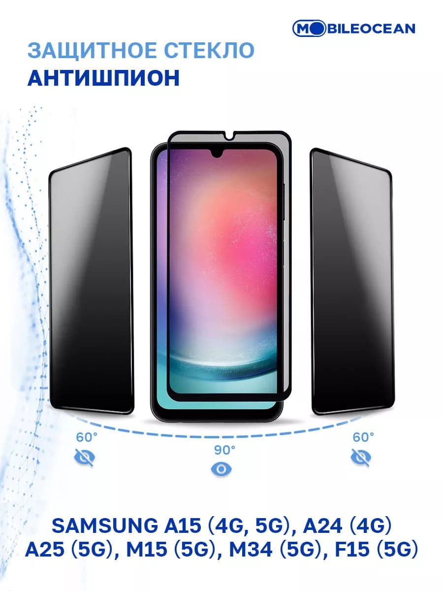 Стекло на Samsung A15, A24, A25 5G, M15 5G, M34 5G, F15 5G