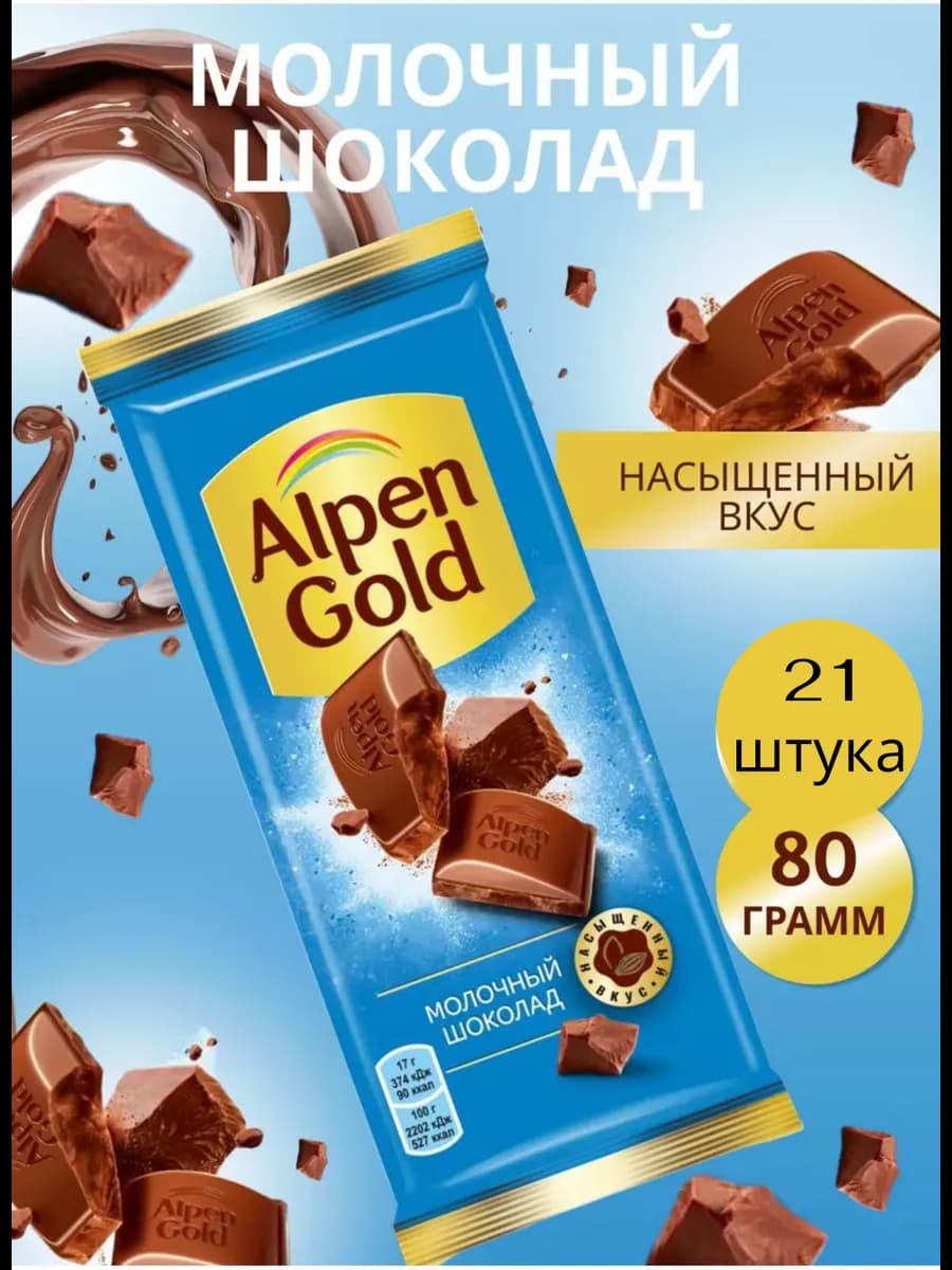 Шоколад "Молочный" 80гр, 21шт