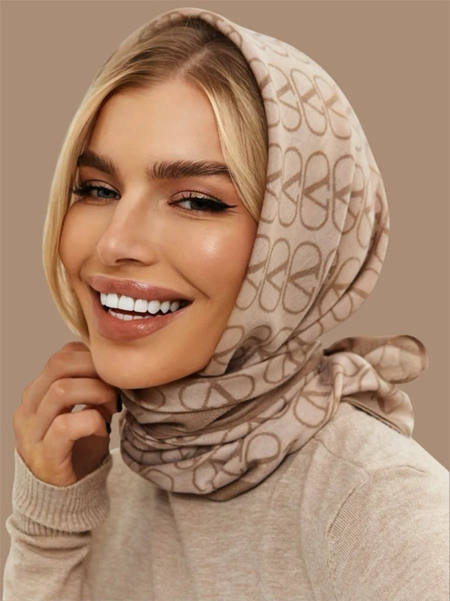 Теплый платок на голову, на шею