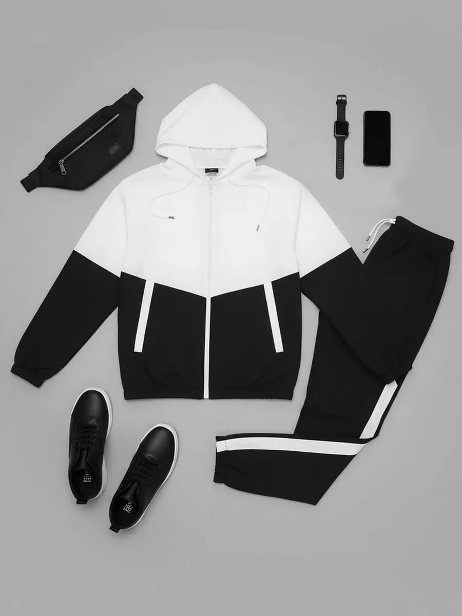 Костюм спортивный на молнии Y2K с капюшоном
