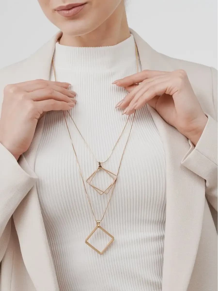 Подвеска на шею женская бижутерия длинная цепочка колье