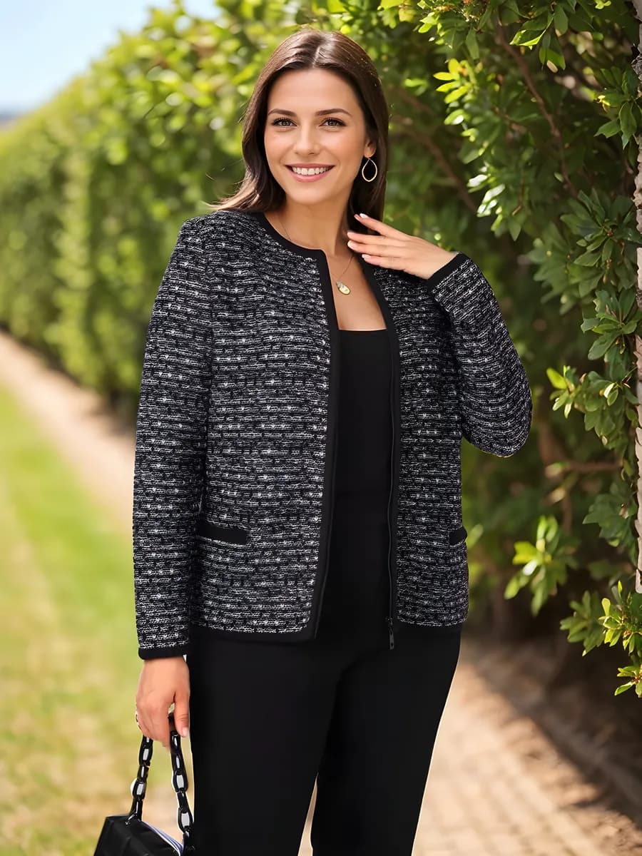 Жакет трикотажный приталенный пиджак шанель