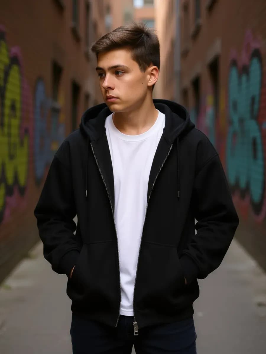 Утепленное zip-hoodie толстовка с начёсом