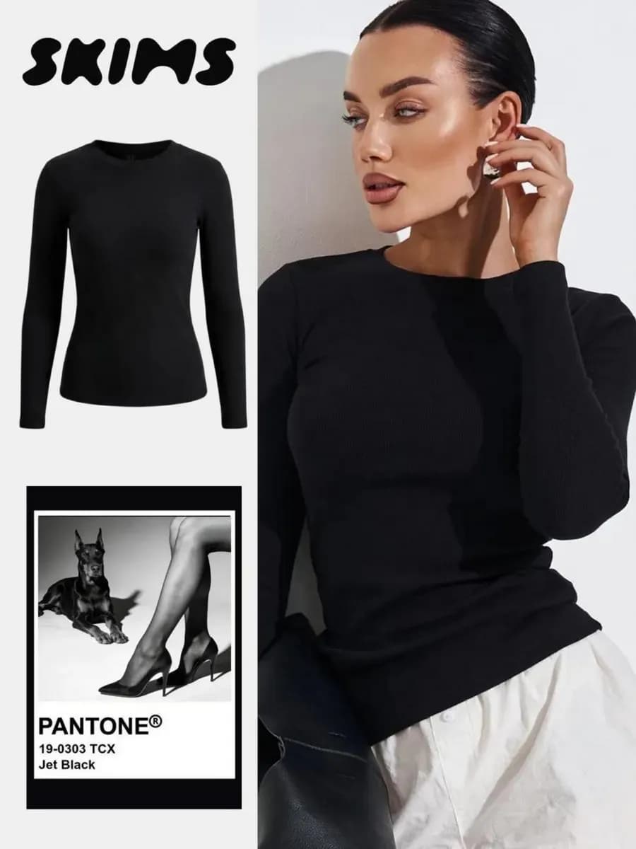 Лонгслив в рубчик облегающий skims - фото 1