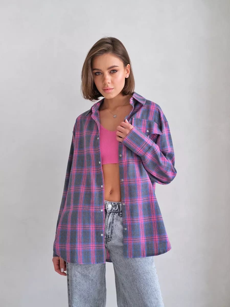 Рубашка в клетку оверсайз