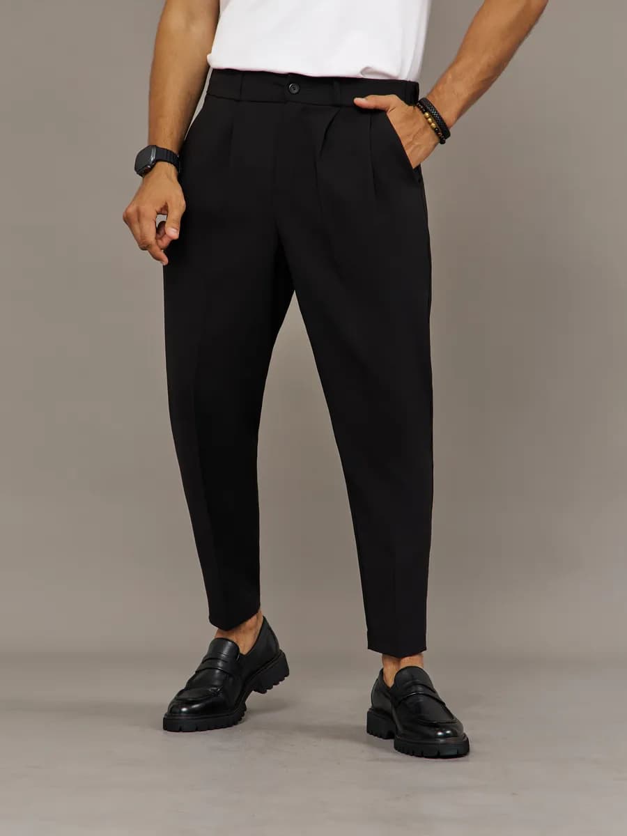 Брюки классические на резинке прямые зауженные со стрелками