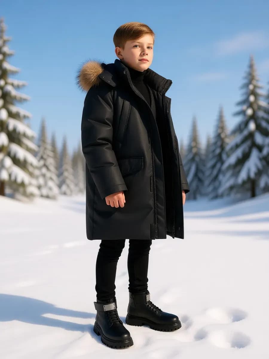 Пуховик для мальчика зимний из мембраны