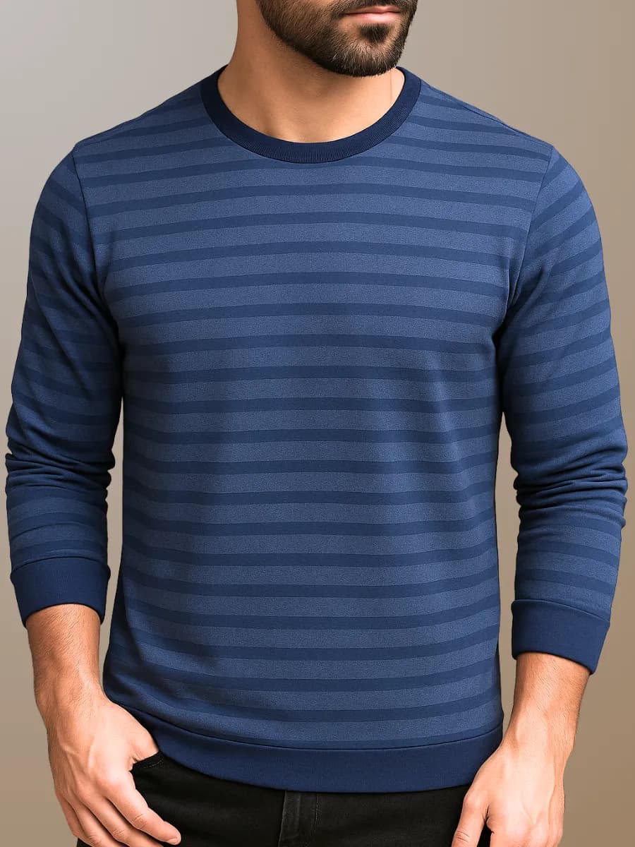 Лонгслив с длинным рукавом и принтом в полоску