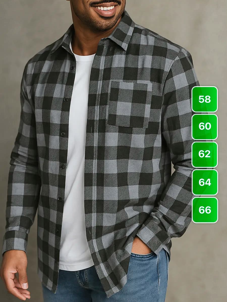 Рубашка в клетку больших размеров