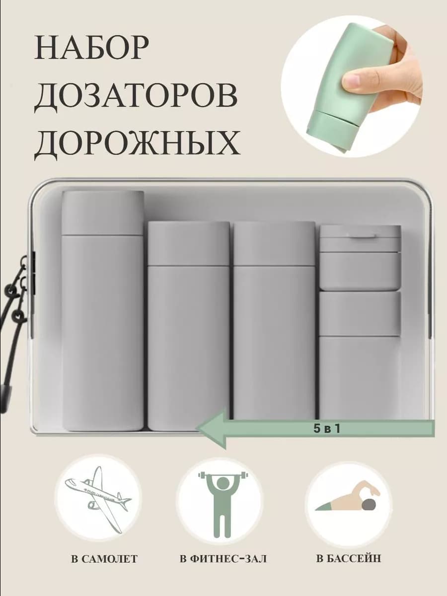 Дорожный набор флаконов и бутылочек для путешествий