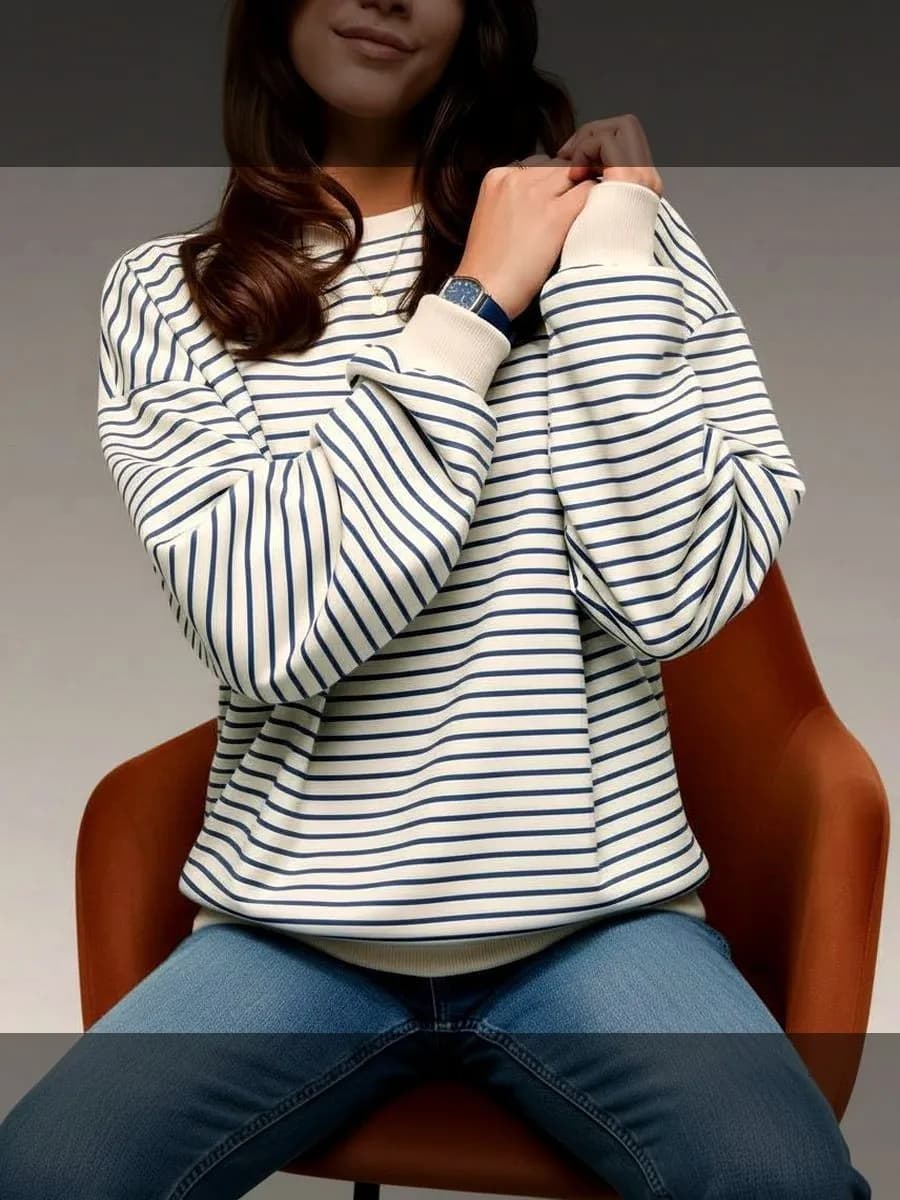 Свитшот в полоску без начеса