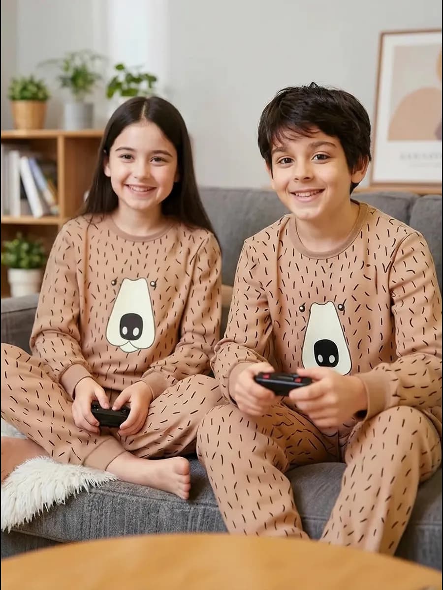 Пижама детская со штанами для девочки и мальчика подростка