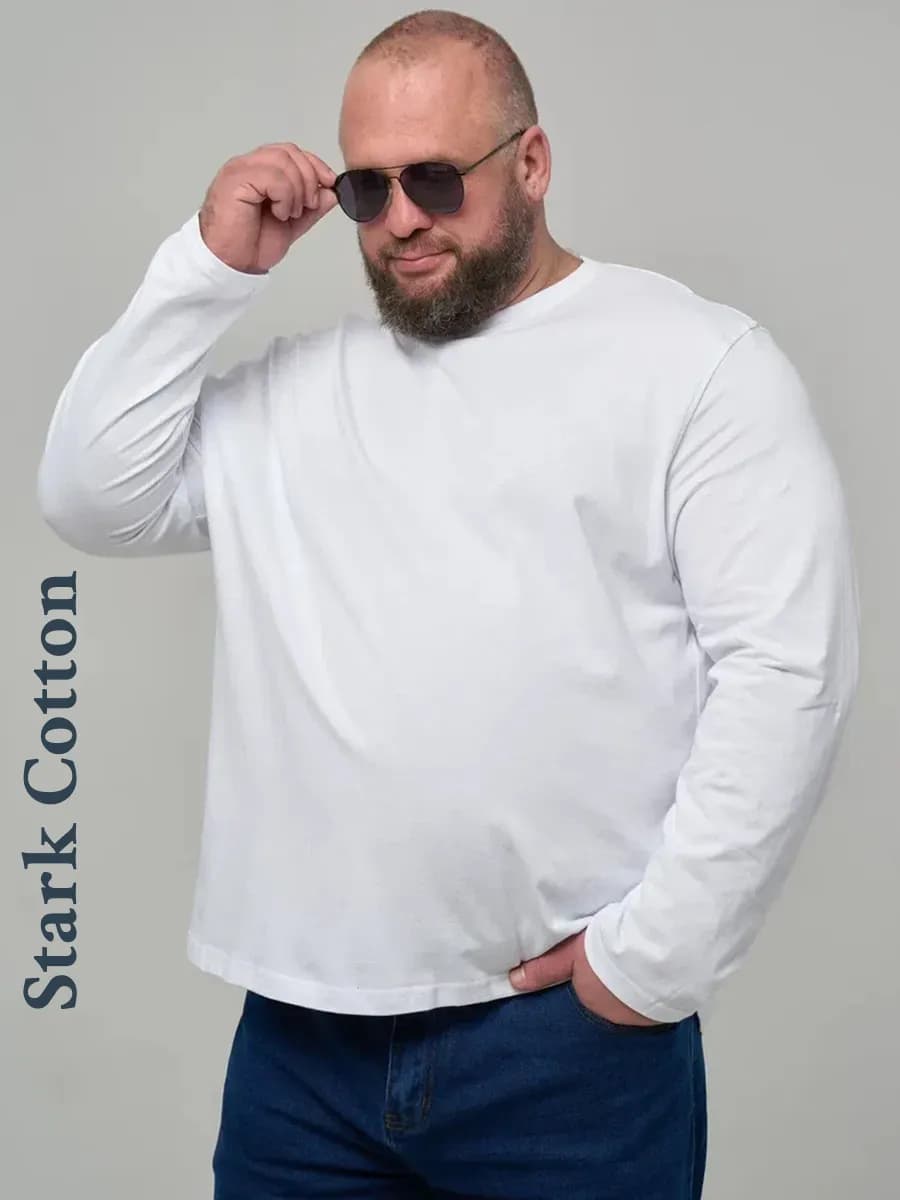 Лонгслив больших размеров с длинным рукавом