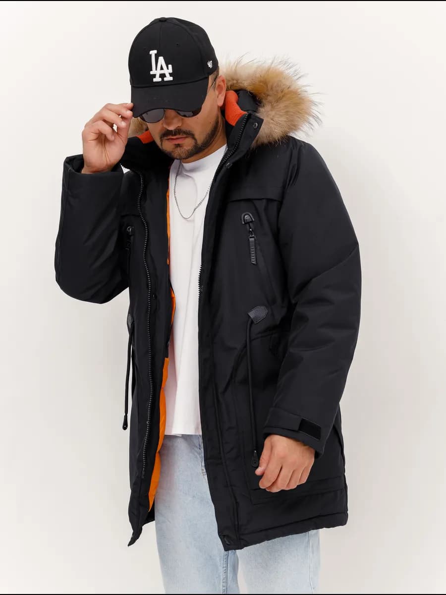 Куртка зимняя длинная с капюшоном пуховик