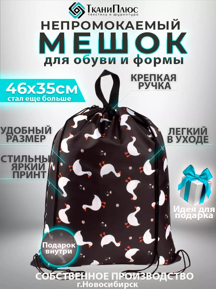 Мешок для сменной обуви в школу - фото 1