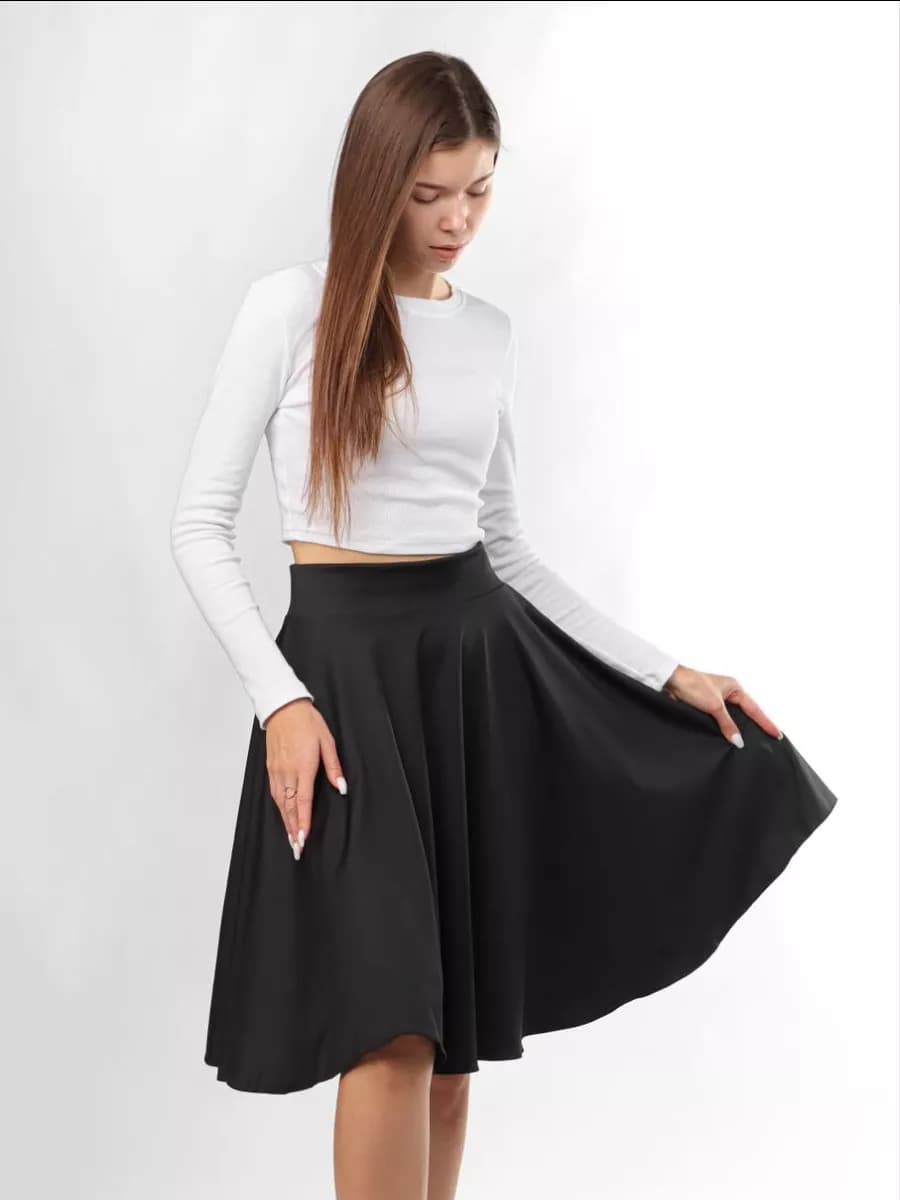 Юбка солнце трикотажная расклешенная