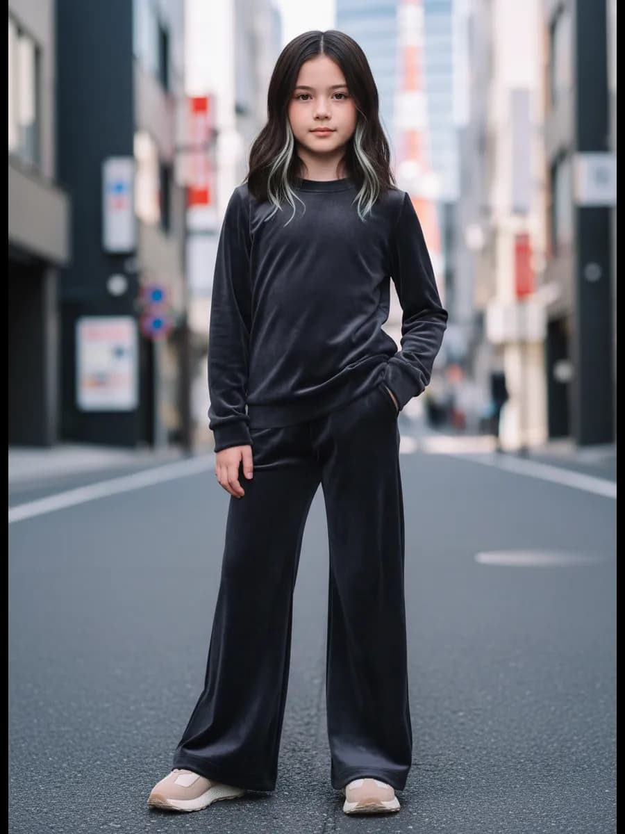 Велюровый костюм со штанами двойка