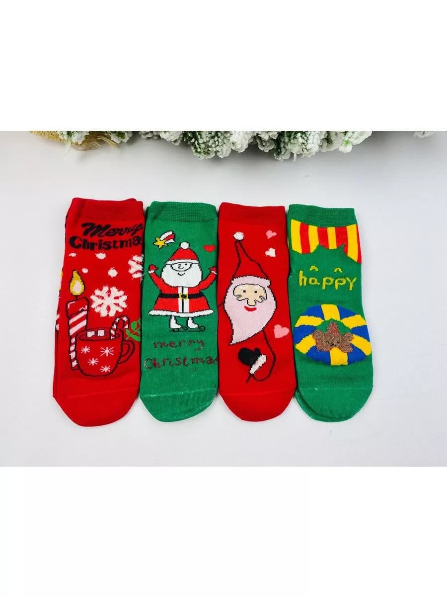 Новогодние носки подарочные детские 2 упакови 9-12 лет - фото 1