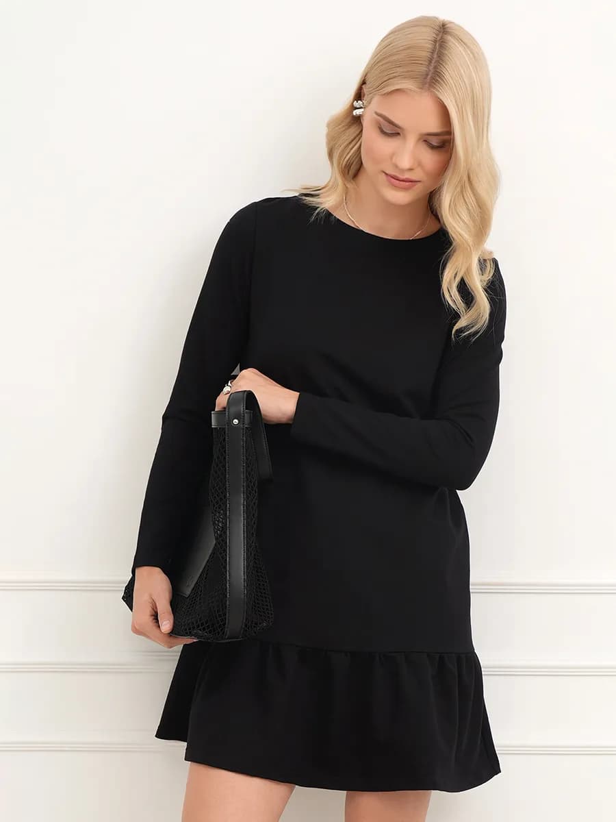 Платье трапеция из футера двухнитки офисное