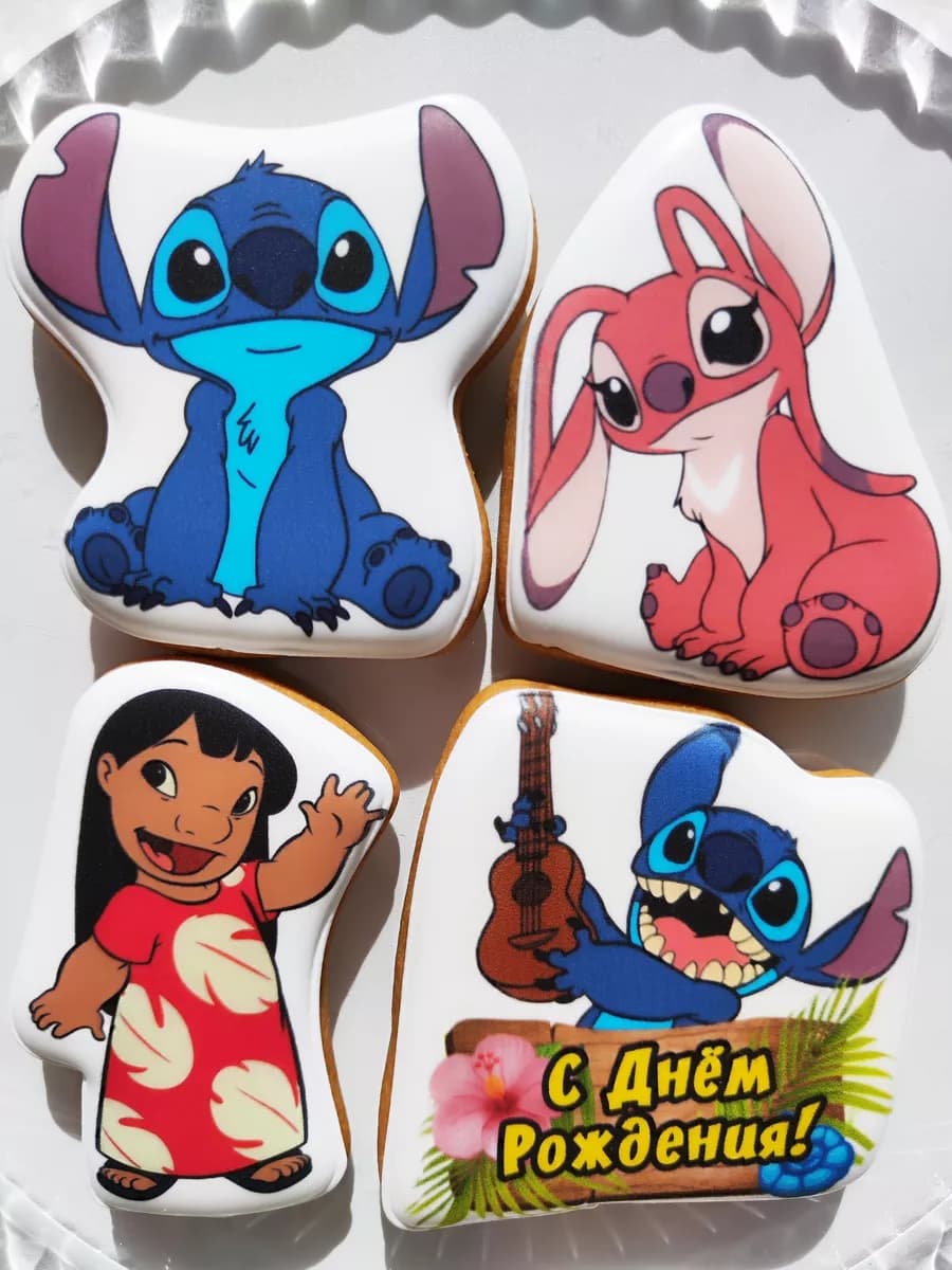 Имбирные пряники на торт Лило и Стич - фото 1