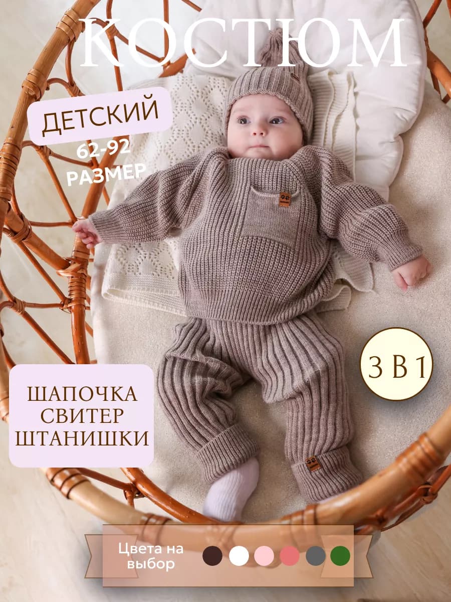 Детский вязаный костюм