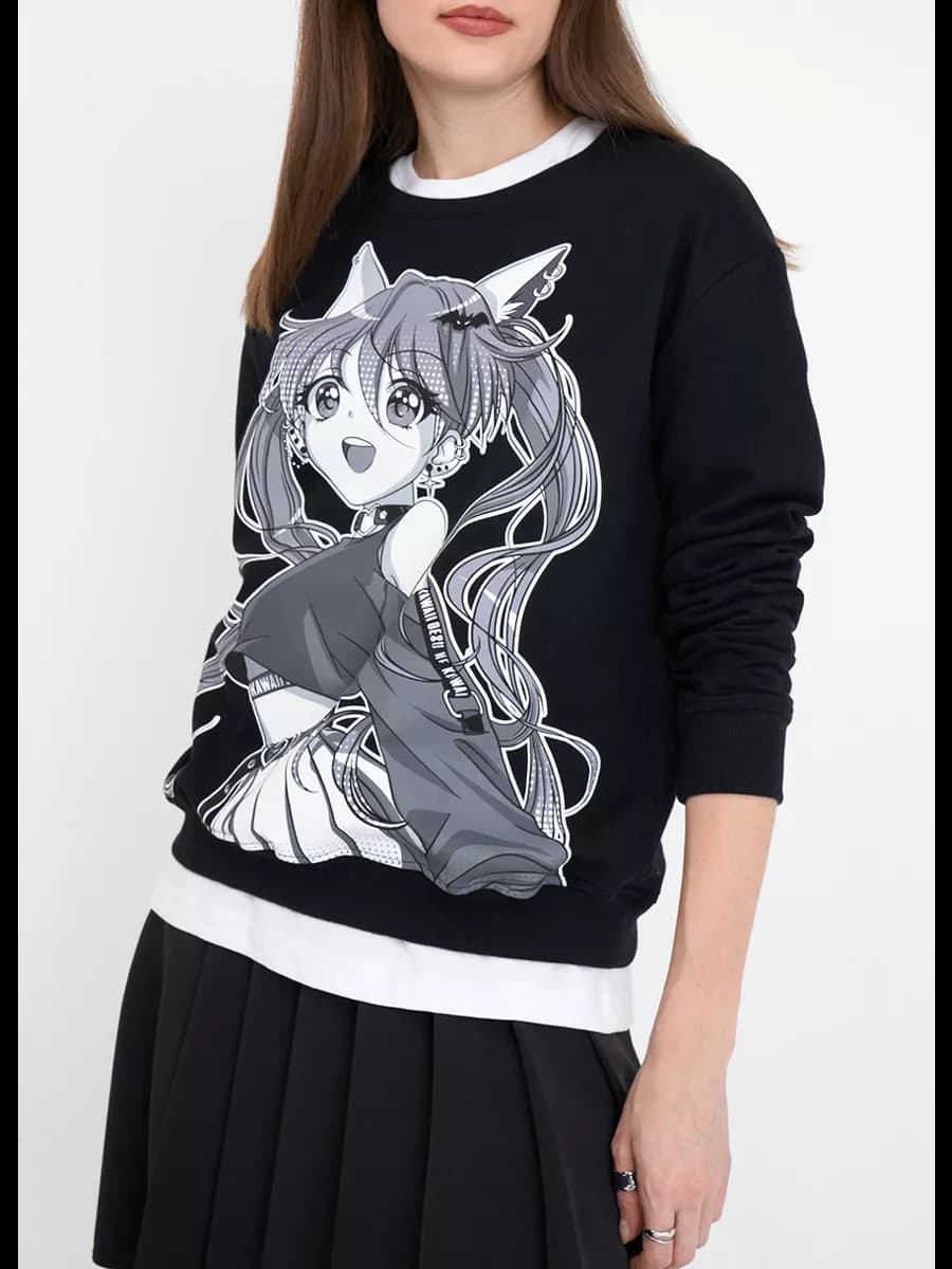 Свитшот с принтом аниме