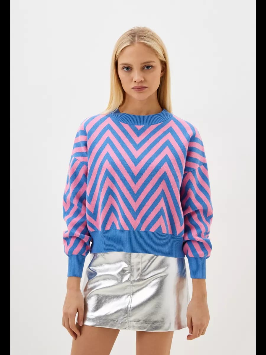 Джемпер вязаный хлопковый фиолетовый