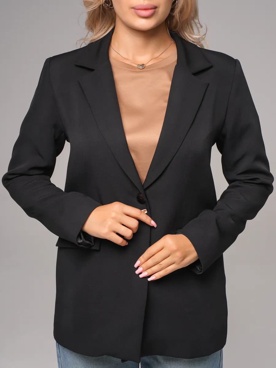 Пиджак оверсайз черный большие размеры