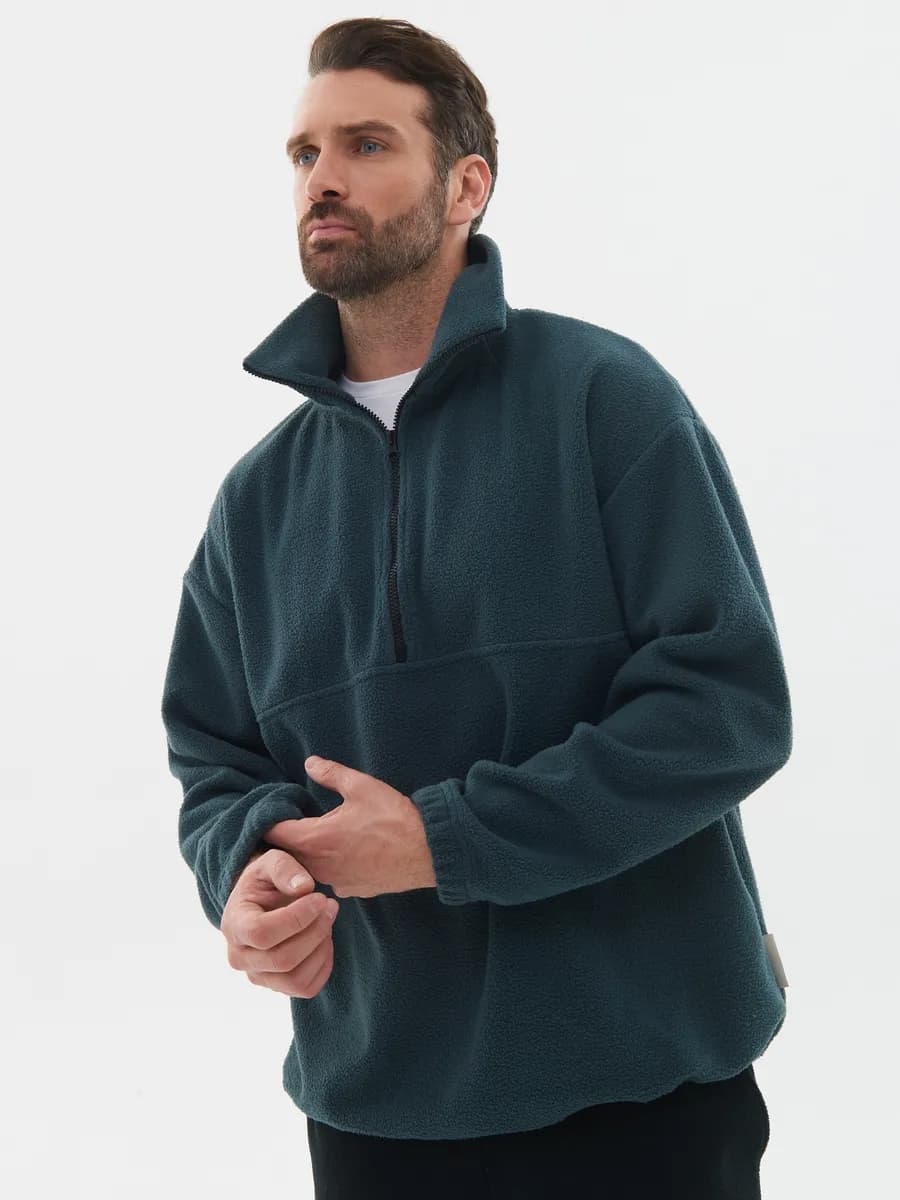 Толстовка оверсайз джемпер на молнии - фото 1