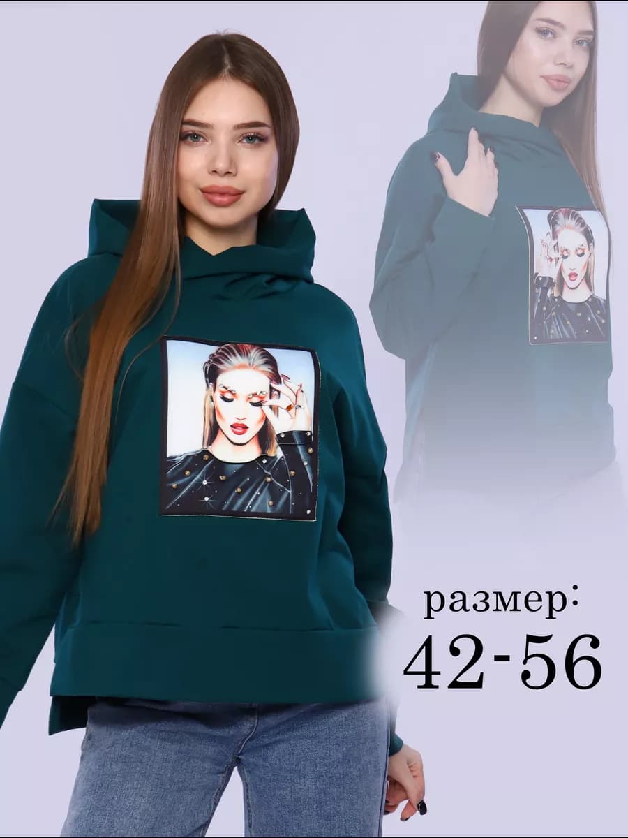 Худи с капюшоном и декором