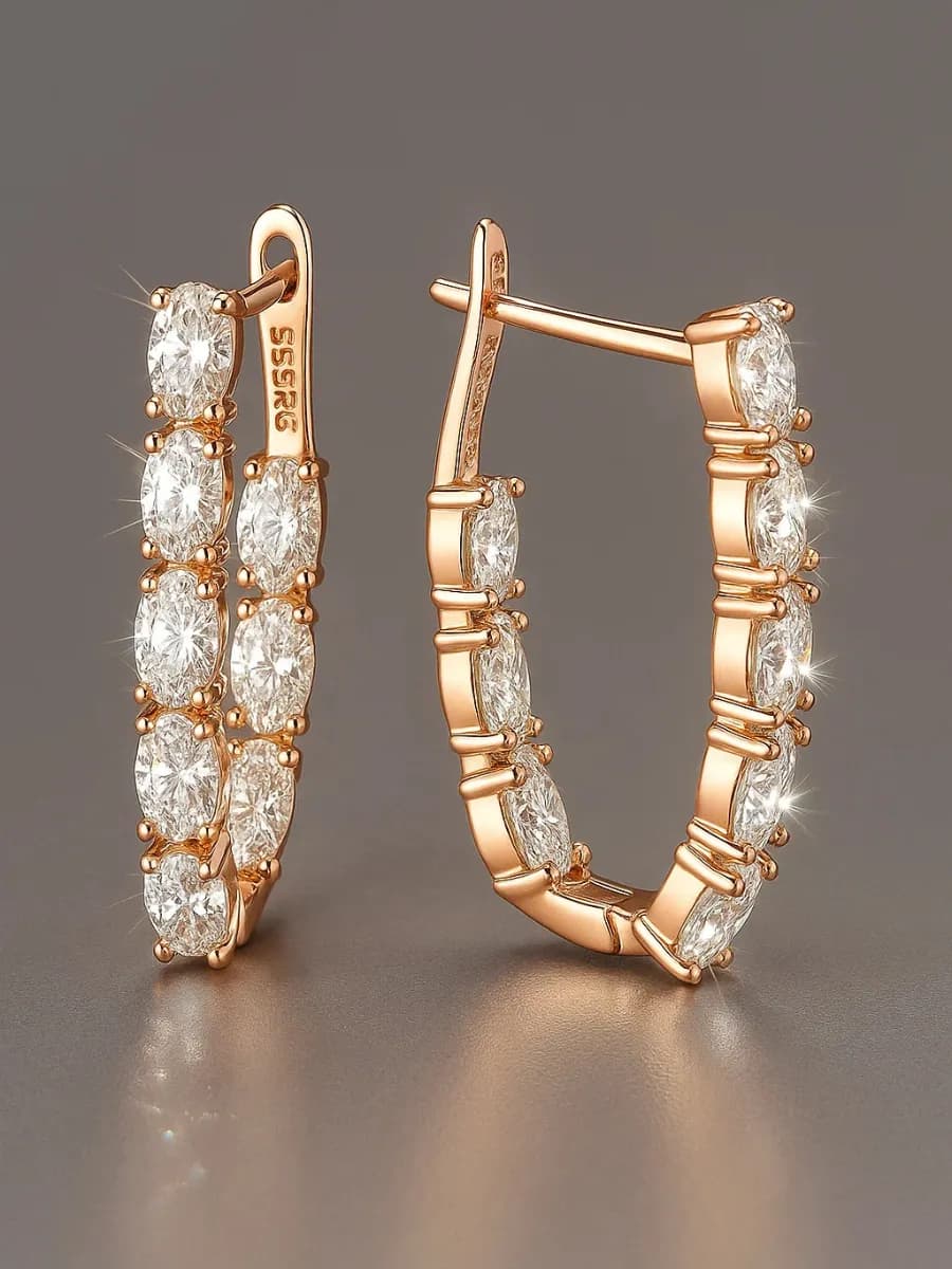 Серьги бижутерия позолоченные вечерние украшения