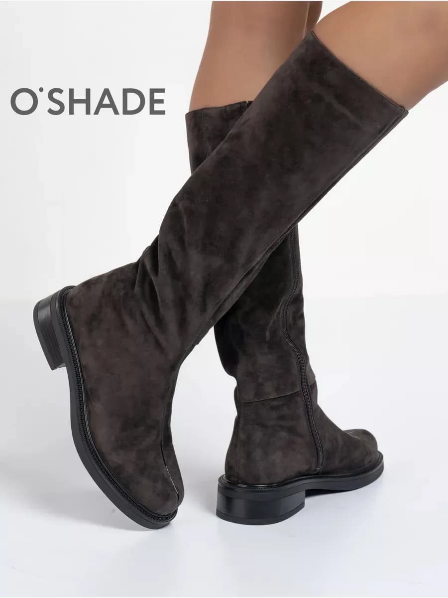 Коричневые сапоги женские демисезонные высокие