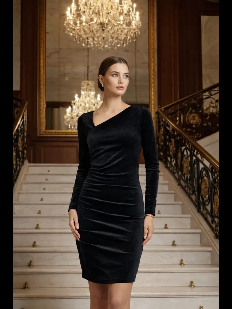 Платье праздничное вечернее велюровое