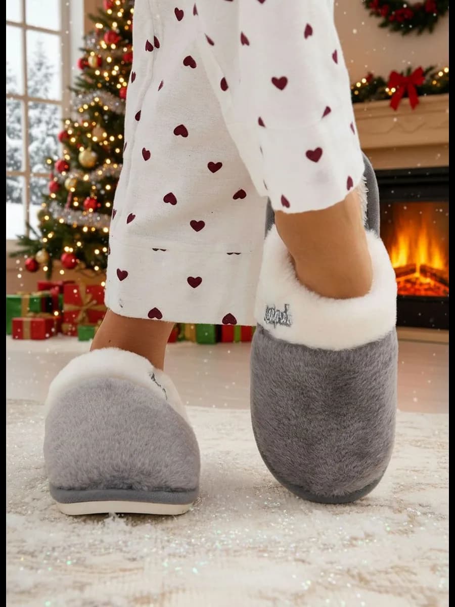 Тапочки домашние теплые с мехом - фото 1