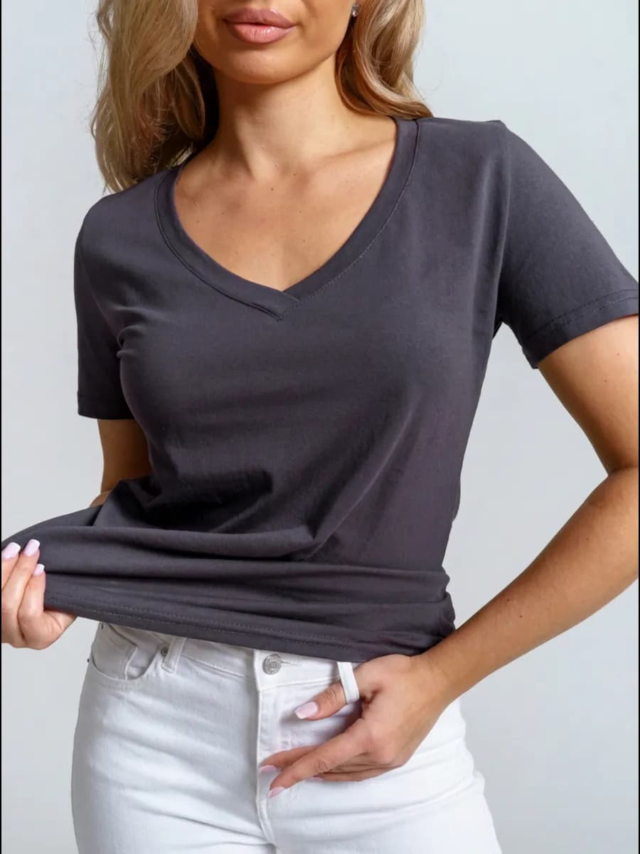 Футболка женская базовая однотонная летняя