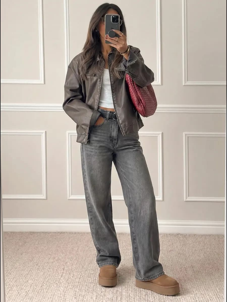 Джинсы с высокой посадкой широкие багги