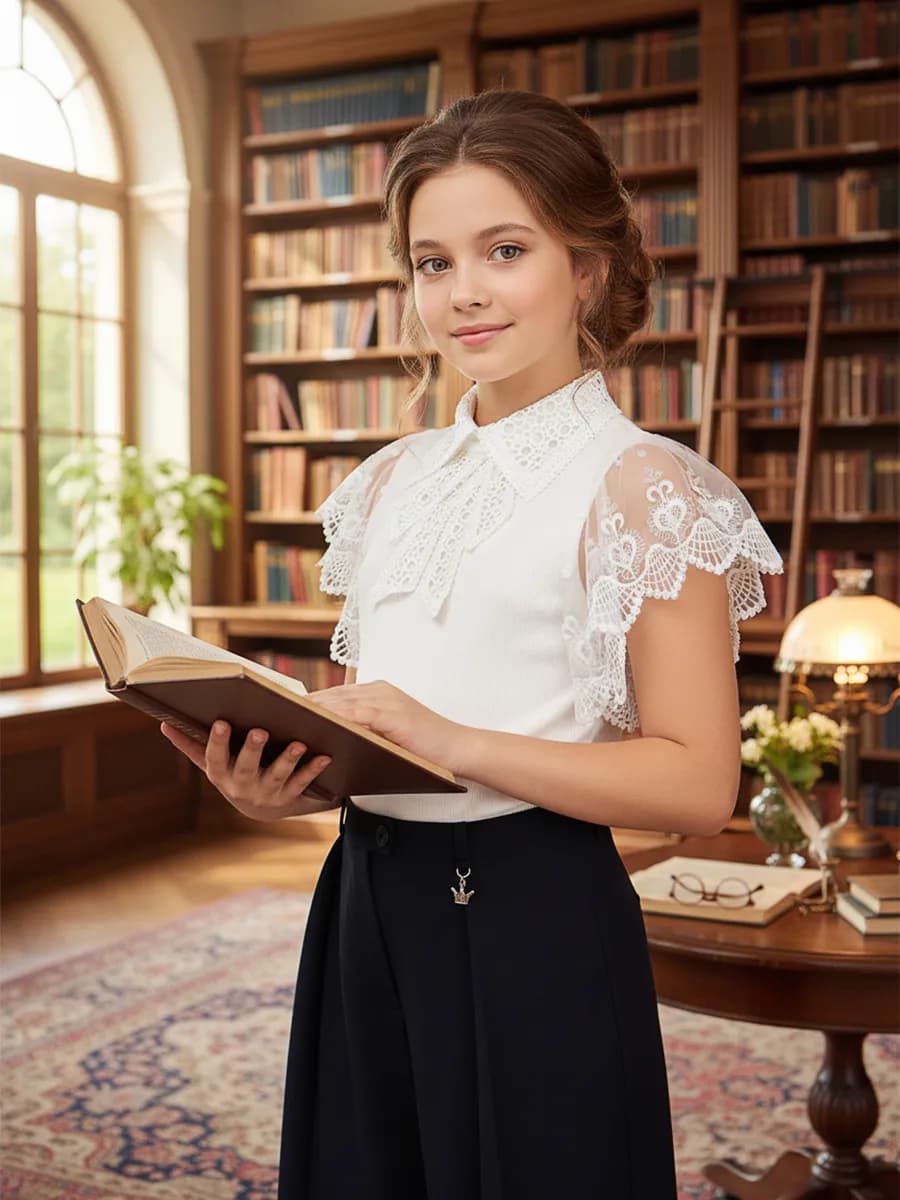 Блузка школьная трикотажная в рубчик