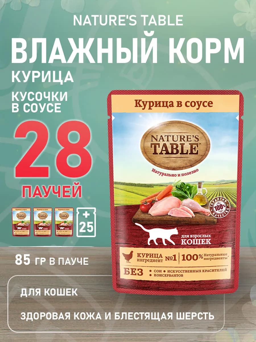 Корм для кошек влажный курица в соусе 85 г 28 шт